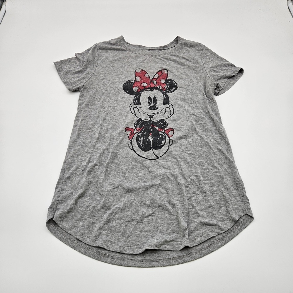 Maurices‎ Disney Minnie Mouse Graphic T Shirt Gray XS Short Sleeve Crew Neck